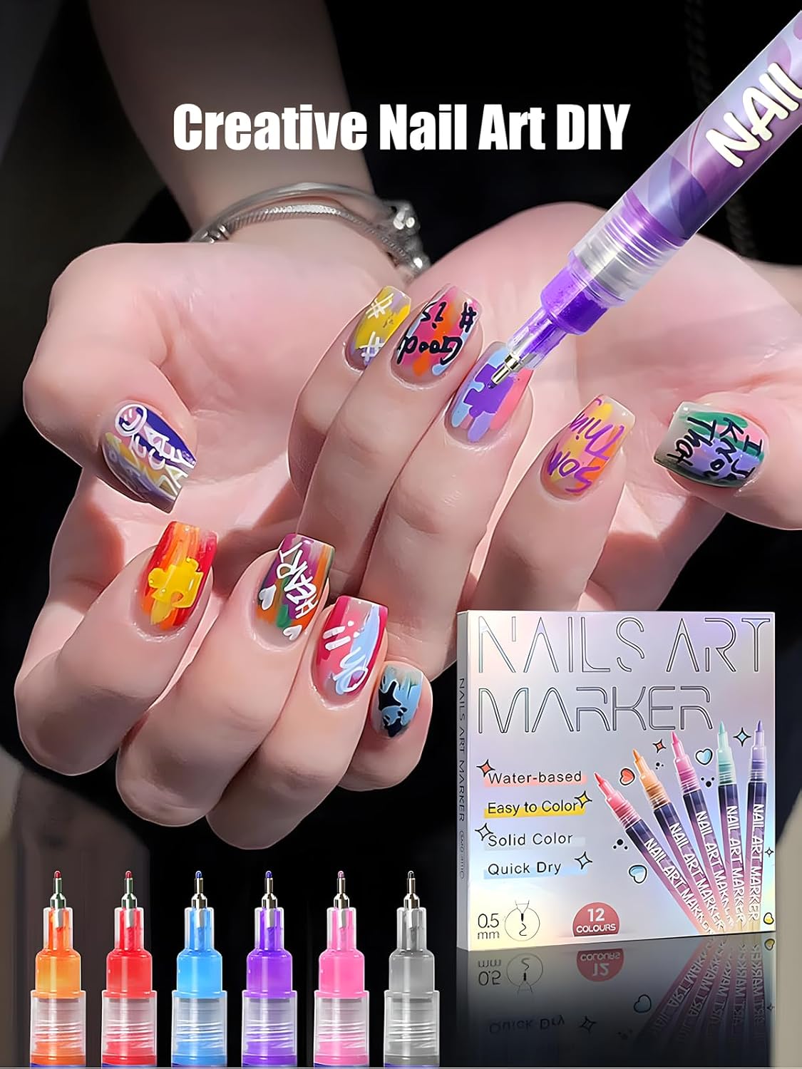 Vibrant Nail Art Pens Set