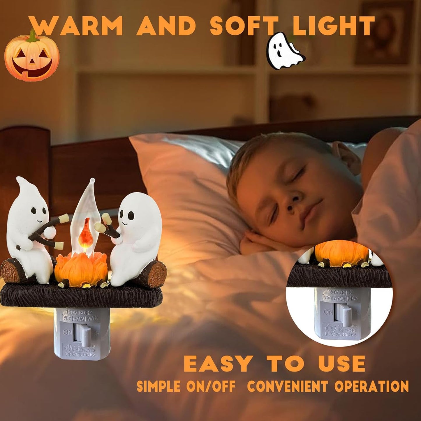 Cozy Ghost Campfire Nightlight