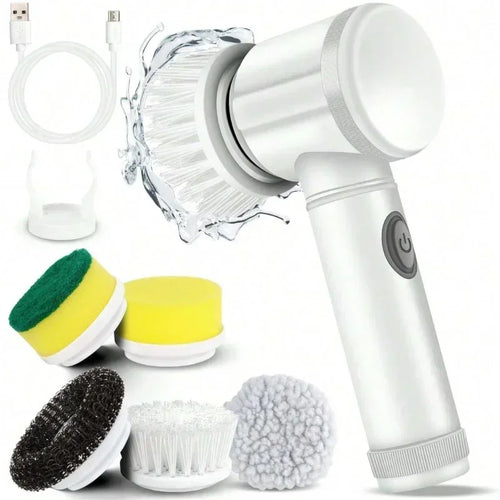 Electric Spin Scrubber – Power Cleaning Brush with 5 Replaceable Heads