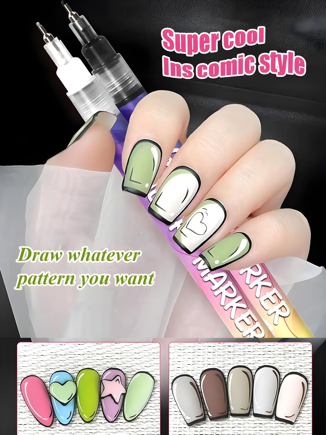 Vibrant Nail Art Pens Set