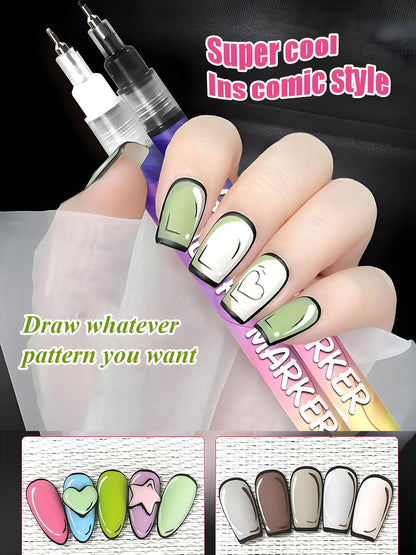 Vibrant Nail Art Pens Set