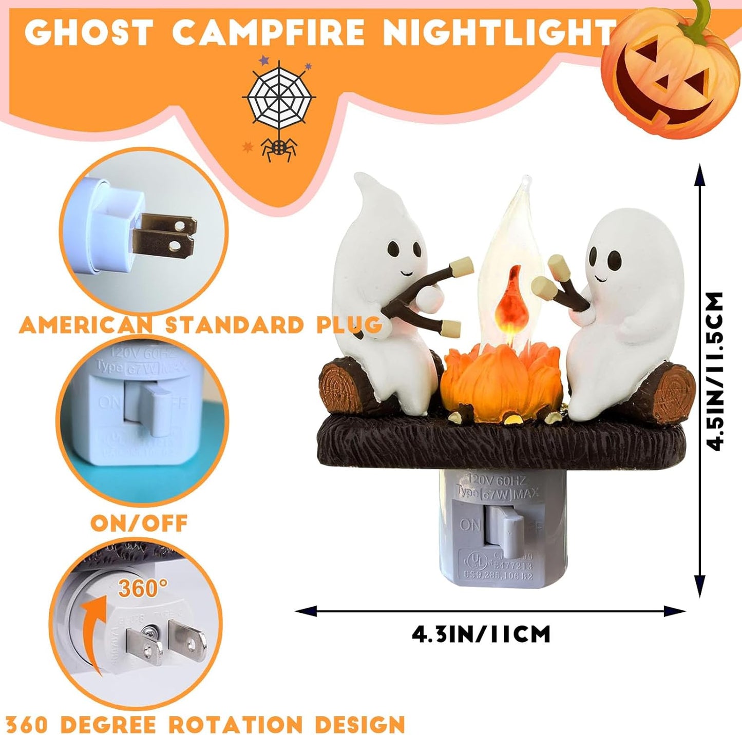Cozy Ghost Campfire Nightlight