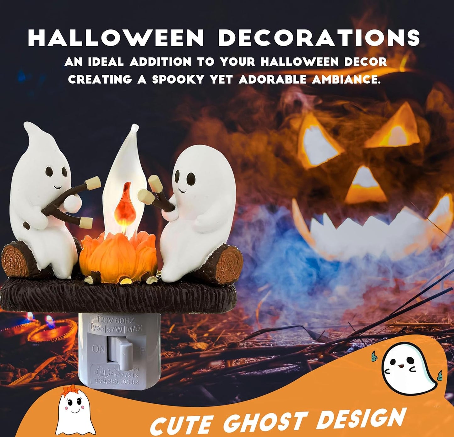 Cozy Ghost Campfire Nightlight